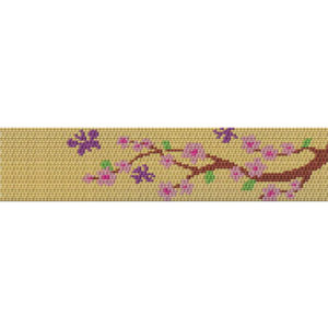 2- drop peyote bracelet pattern blossom branch tree with butterflies