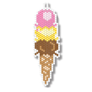 ice cream cone earring beading pattern