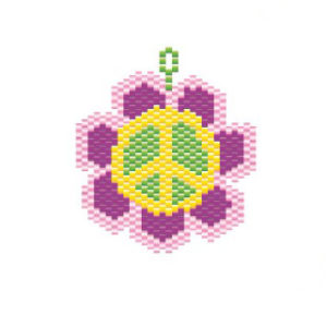 peace flower earring beading pattern PDF