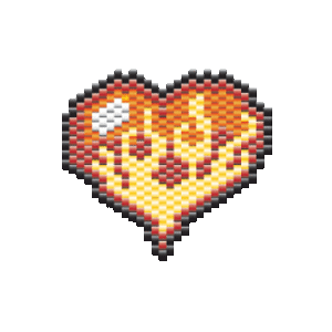 burning love heart beading pattern earring or charm brick stitch