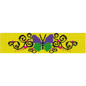 2 drp butterfly swirls bracelet beading pattern