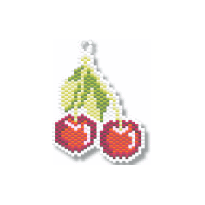 cherries beading pattern brick stitch earring