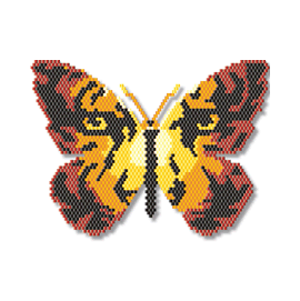 tiger eyes butterfly pendant beading patern brick stitch peyote