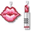 lipstick and kiss earrings beading patterns beauty