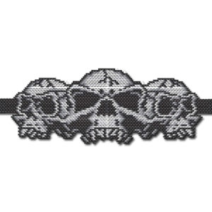 Skull Trio Bracelet Unisex Beading Pattern