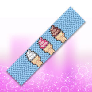 soft serve ice cream cone peyote brading pattern for bracelet