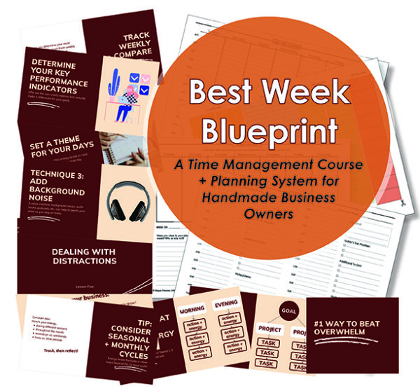 best week blueprint time management course and planner for handmade etsy business owners ecommerce seller goal setting plan