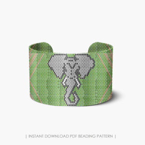 Elephant cuff peyote bracelet beading pattern