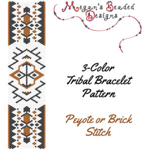 peyote tribal bracelet beading pattern brick stitch cuff design