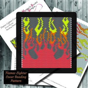 flames lighter cover beading pattern peyote or brick stitch