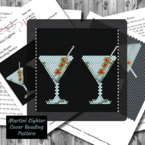dirty martini cocktail lighter cover beading pattern peyote