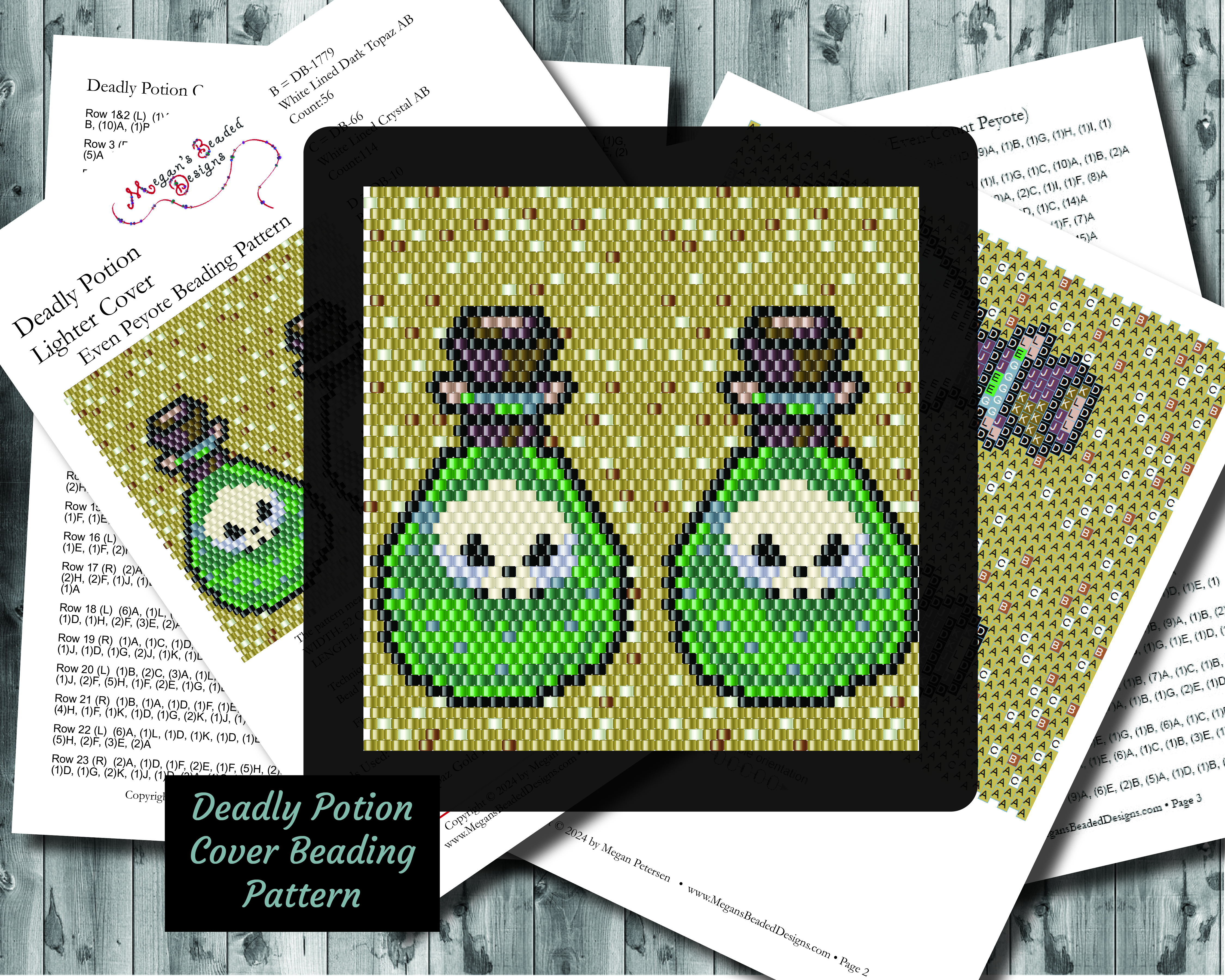 deadly potion BIC lighter cover peyote beading pattern