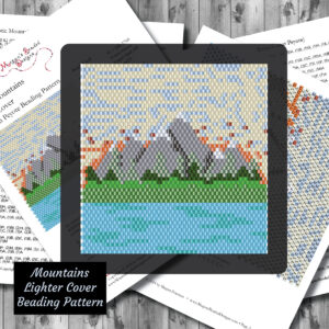 Mountains Landscape Design Beading Pattern peyote Lighter Cover