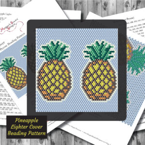 Pineapple lighter cover peyote beading pattern or brick stich