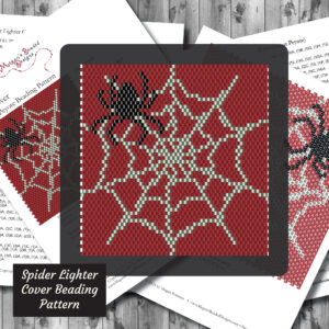 spider web BIC lighter cover beading pattern peyote stitch