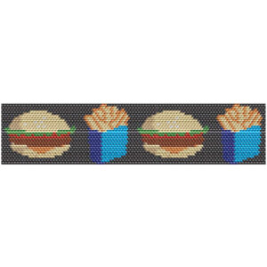 fast food beading pattern burgers and fries peyote design